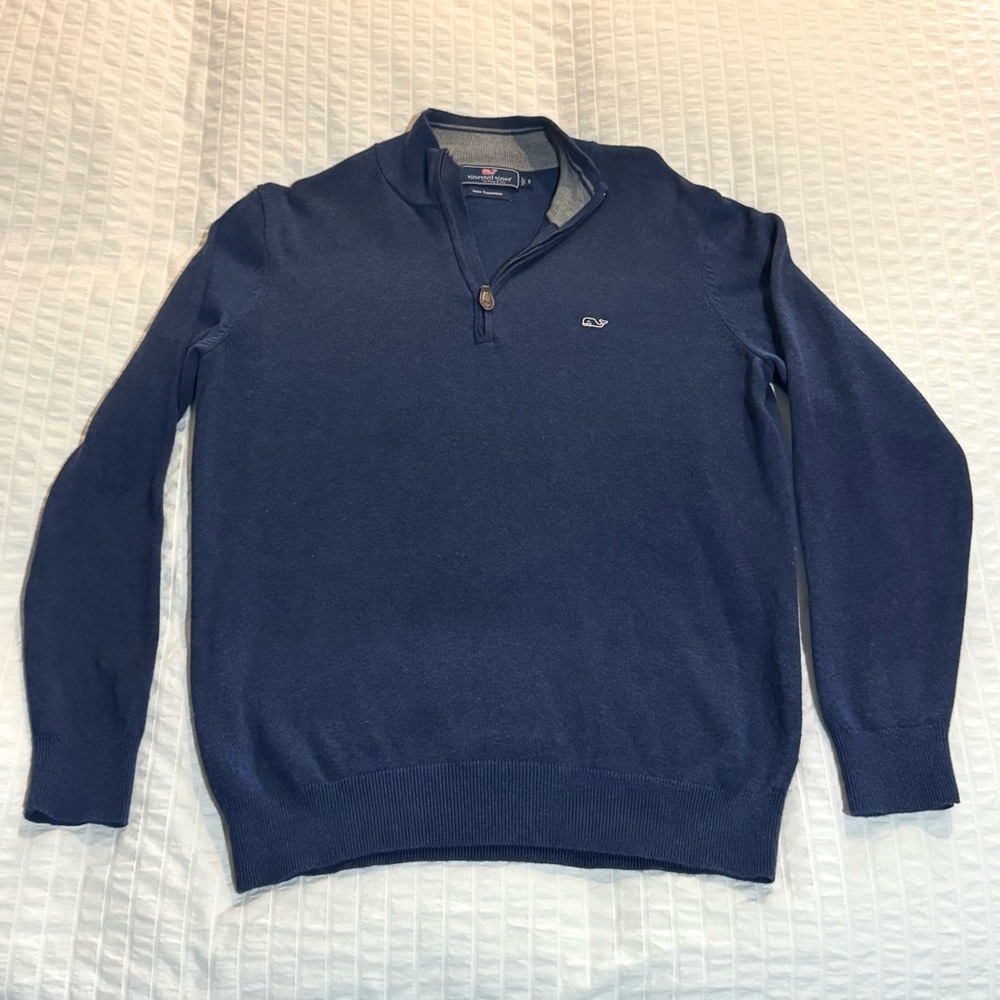 Vineyard Vines Men's Navy Zip-Up Sweater